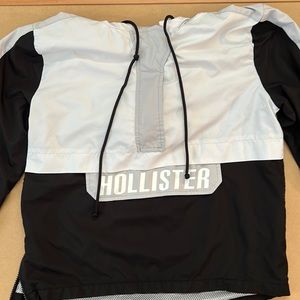 Holister black and white rain jacket